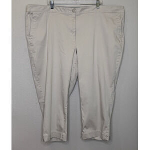 J.Jill Live In Chino Cropped Pants Womens Sz 28 Light Khaki Cotton Blend Stretch